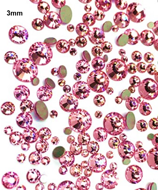 Light Pink Rhinestones - 3 mm